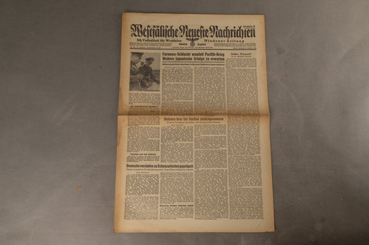 WW2 Tysk Avis. Original.