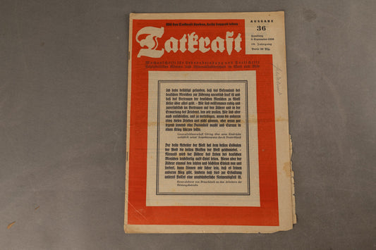 WW2 Tysk "Tatkraft" Blad. Original.